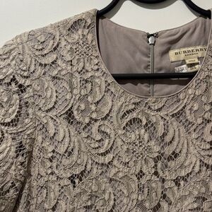 BURBERRY neutral dress silk and lace